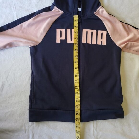 Girls Puma size 8 pink and blue hooded zip jacket - Picture 6 of 7